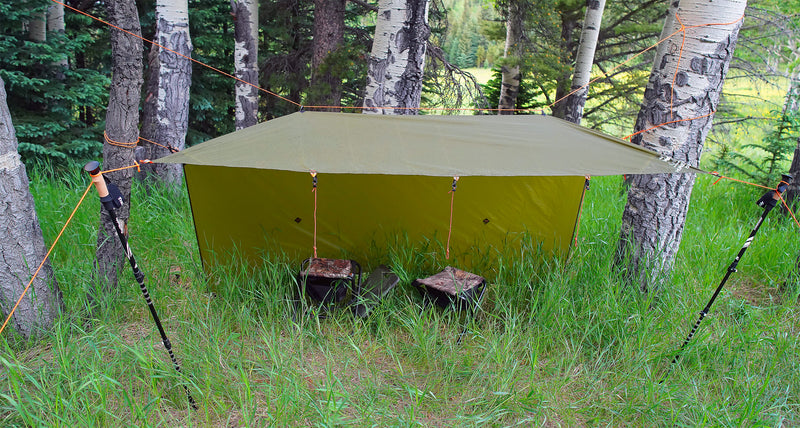 Load image into Gallery viewer, green ripstop nylon montana hunters tarp