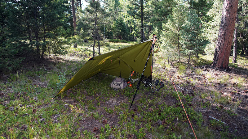Load image into Gallery viewer, caribou gear montana hunters tarp packed for backcountry travel