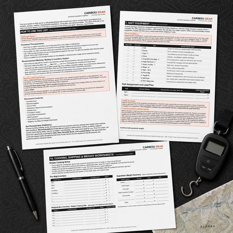 Load image into Gallery viewer, Alaska Self-Guided Raft & Boat Hunt Master Gear List – Digital PDF