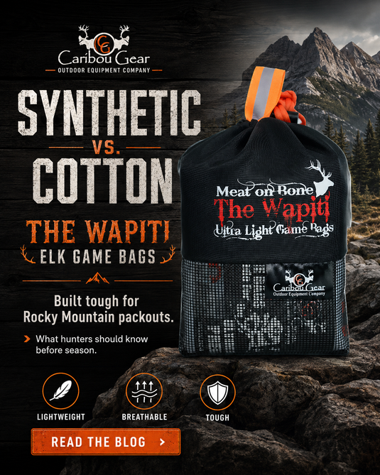 Synthetic and cotton hunting game bag materials compared before a Western big game hunt