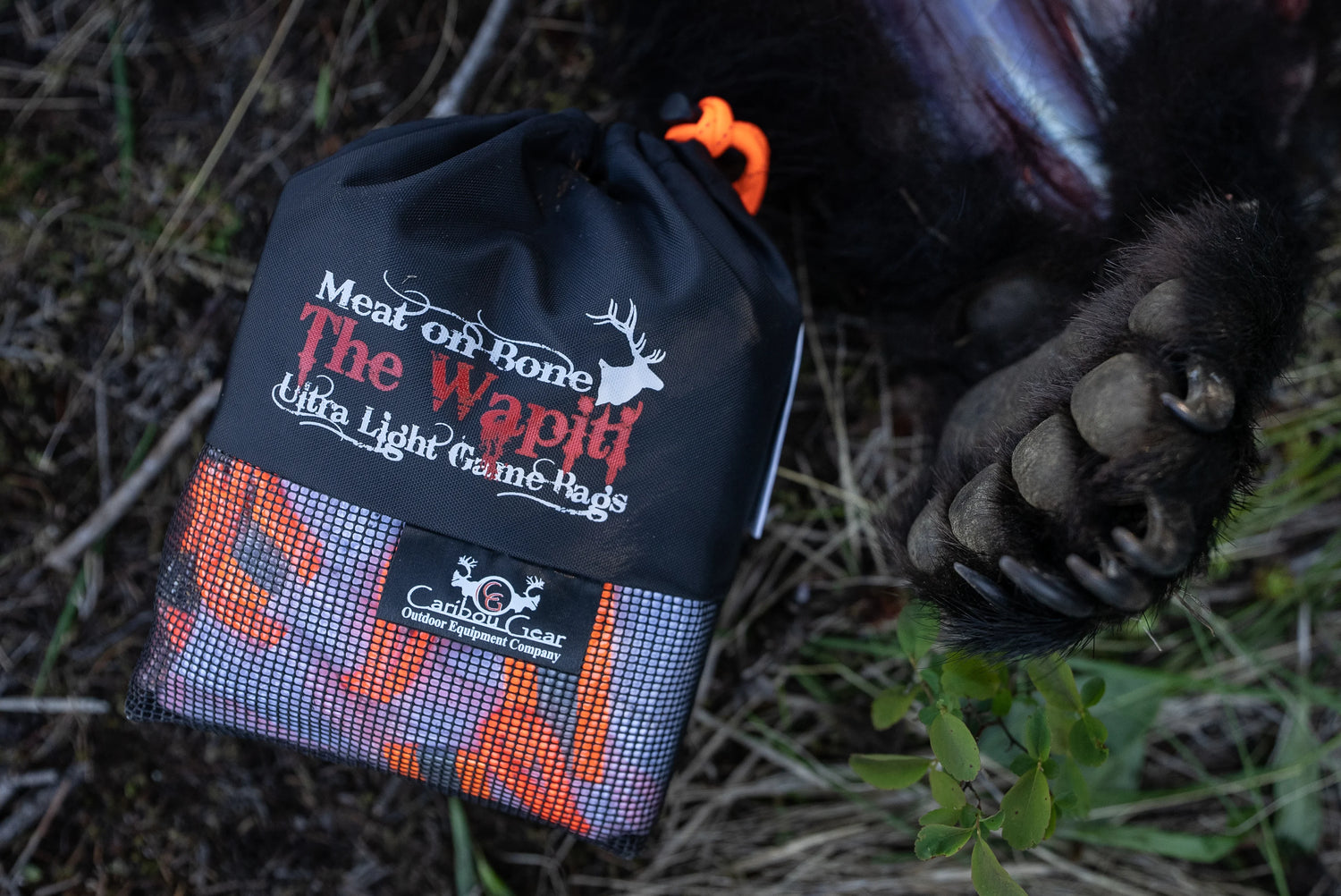 Caribou Gear reusable game bags in use during a backcountry packout