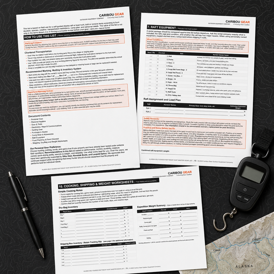Alaska Self-Guided Raft & Boat Hunt Master Gear List – Digital PDF