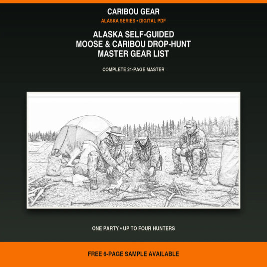 Alaska Self-Guided Moose and Caribou Drop-Hunt Master Gear List digital PDF cover