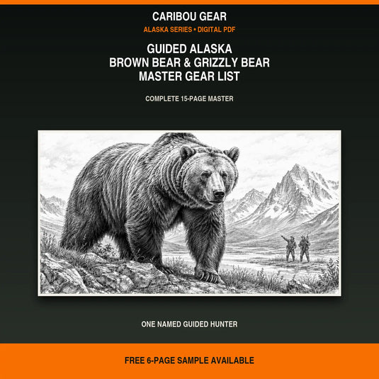 Guided Alaska Brown Bear and Grizzly Bear Master Gear List digital PDF cover