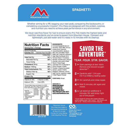 Spaghetti with Meat Sauce- Pro Pak®- Mountain House