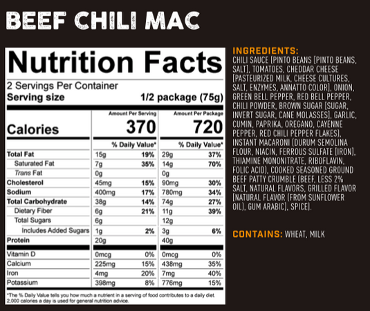 Beef Chili Mac- Peak Refuel