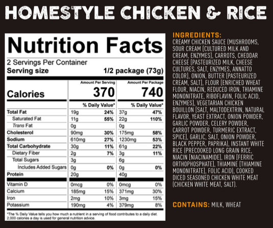 Homestyle Chicken and Rice- Peak Refuel