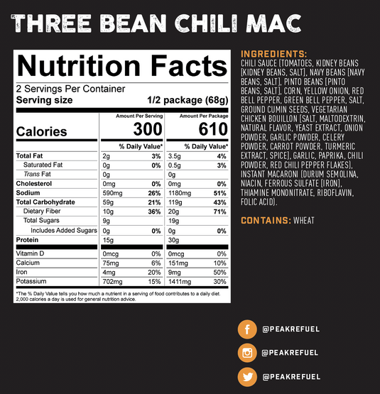 Three Bean Chili Mac (V)- Peak Refuel